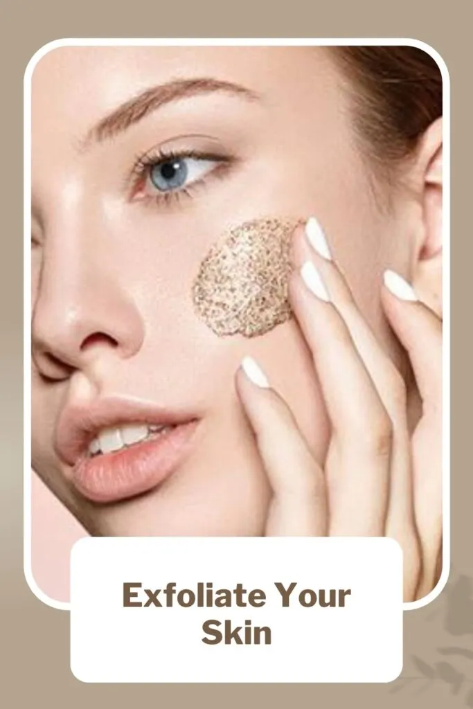 A girl is exfoliating her face A girl is exfoliating her face - care for under eye skin