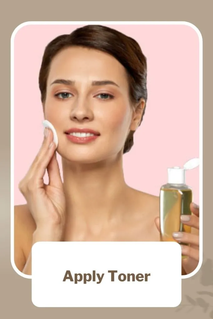 A girl is cleaning her face with toner A girl is cleaning her face with toner - skin care routine for acne prone skin