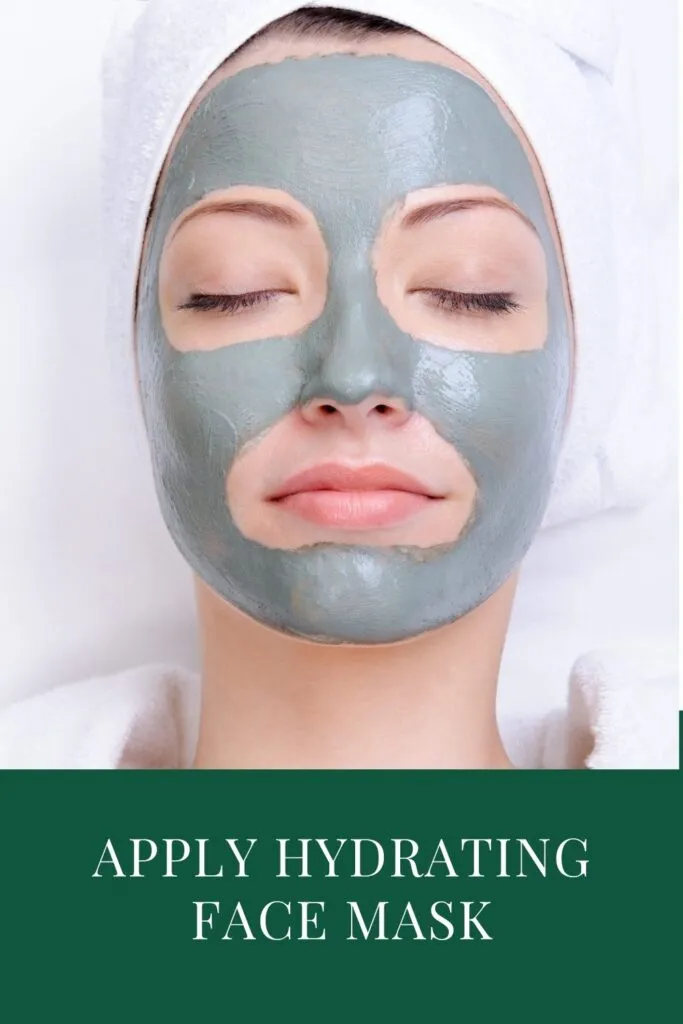 A girl having a hydrating mask on her face A girl having a hydrating mask on her face - night skin care