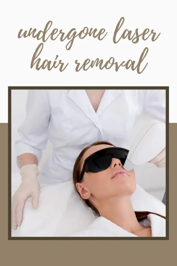 A lady is undergone through laser hair removal A lady is undergone through laser hair removal - laser hair removal