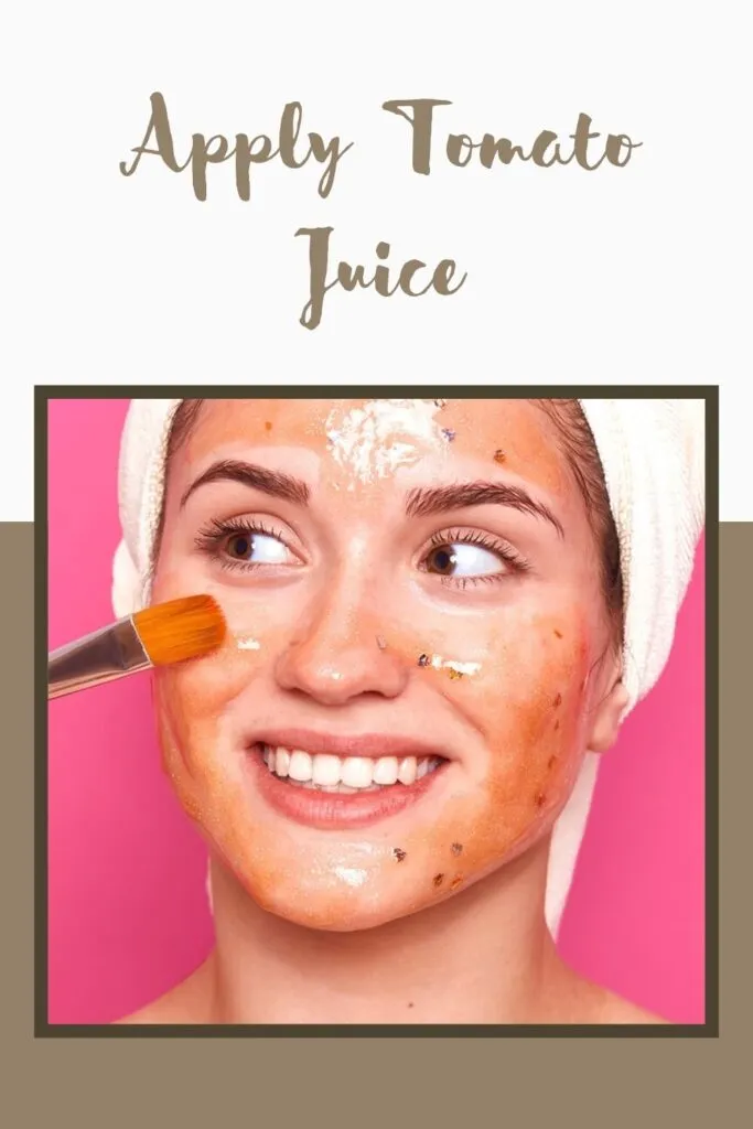 Smiling lady is applying tomato juice on her face with a brush Smiling lady is applying tomato juice on her face with a brush - skin night care routine