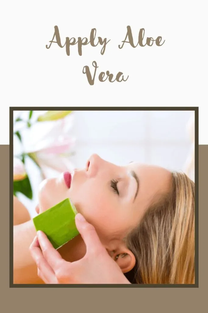 A lady is applying aloe vera on her face A lady is applying aloe vera on her face - lip care for dark tips