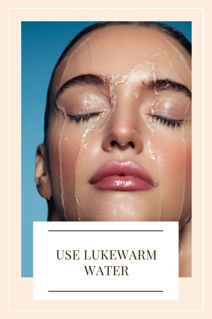 A girl who is washing her face with water  A girl who is washing her face with water - winter skin care