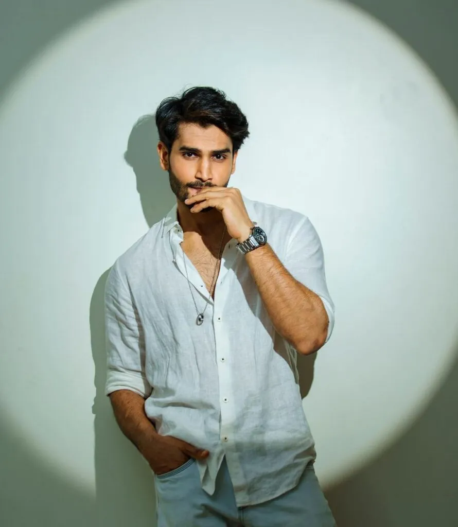 Rohit Khandelwal in white shirt posing for camera - male models in India