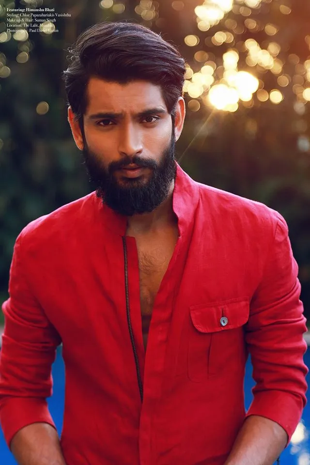 Himanshu Bhati in pink jacket posing for camera - models in India 2022