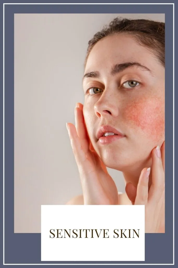 A girl is showing her sensitive skin A girl is showing her sensitive skin - face care tips