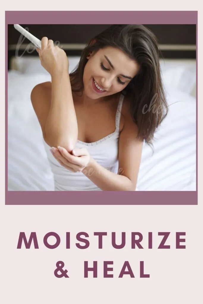 A girl in white top Moisturizing her elbows - dry elbows