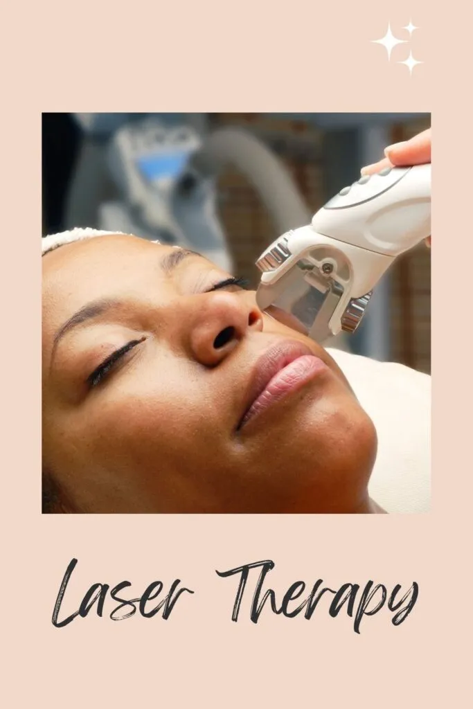 A lady is taking laser therapy A lady is taking laser therapy - remove dark circles