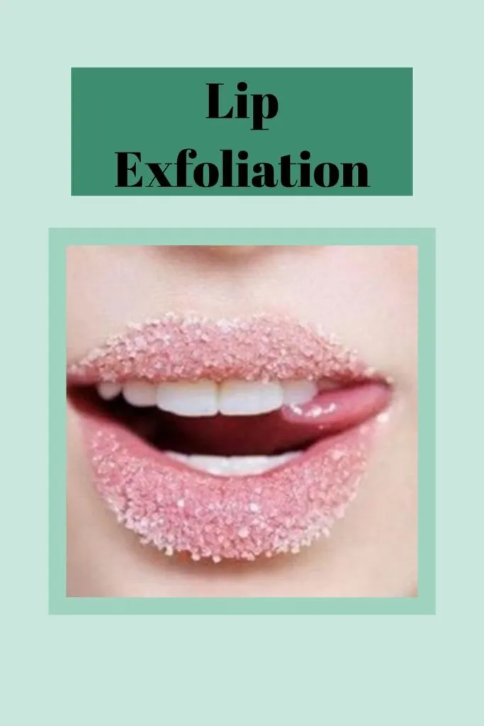 A girl is exfoliating her lips A girl is exfoliating her lips - lip care home remedies