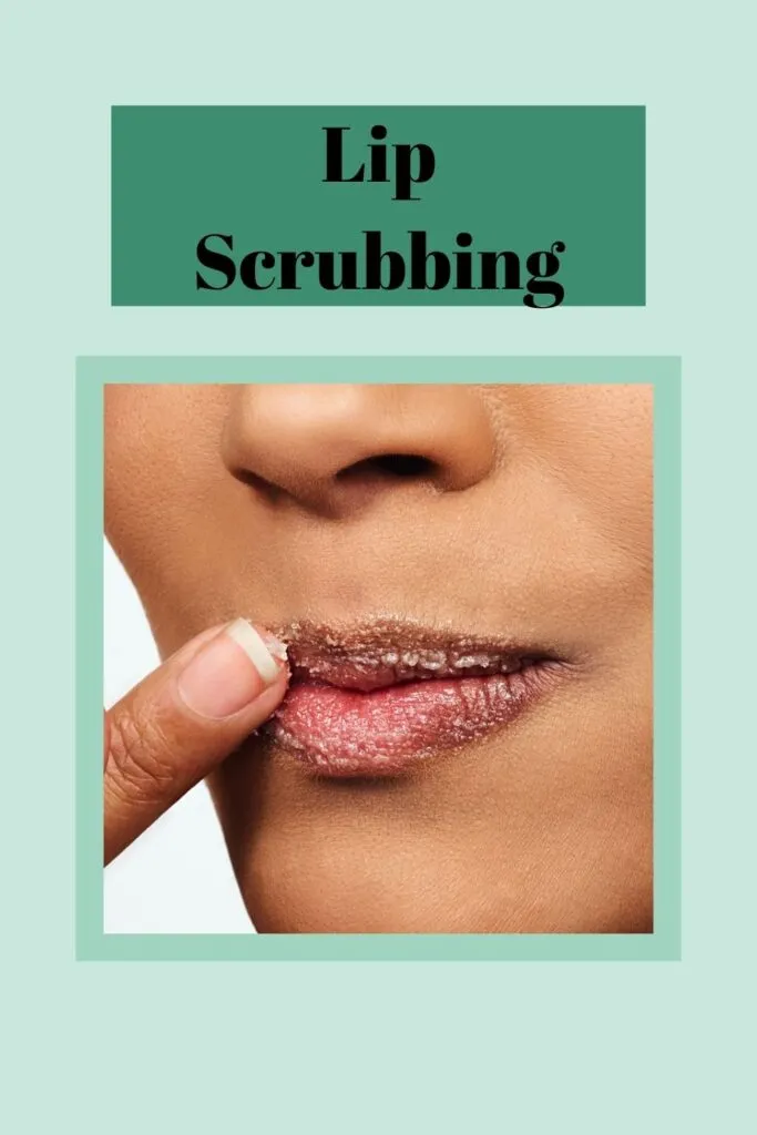 A girl is Scrubbing her lips A girl is Scrubbing her lips - lip care tips