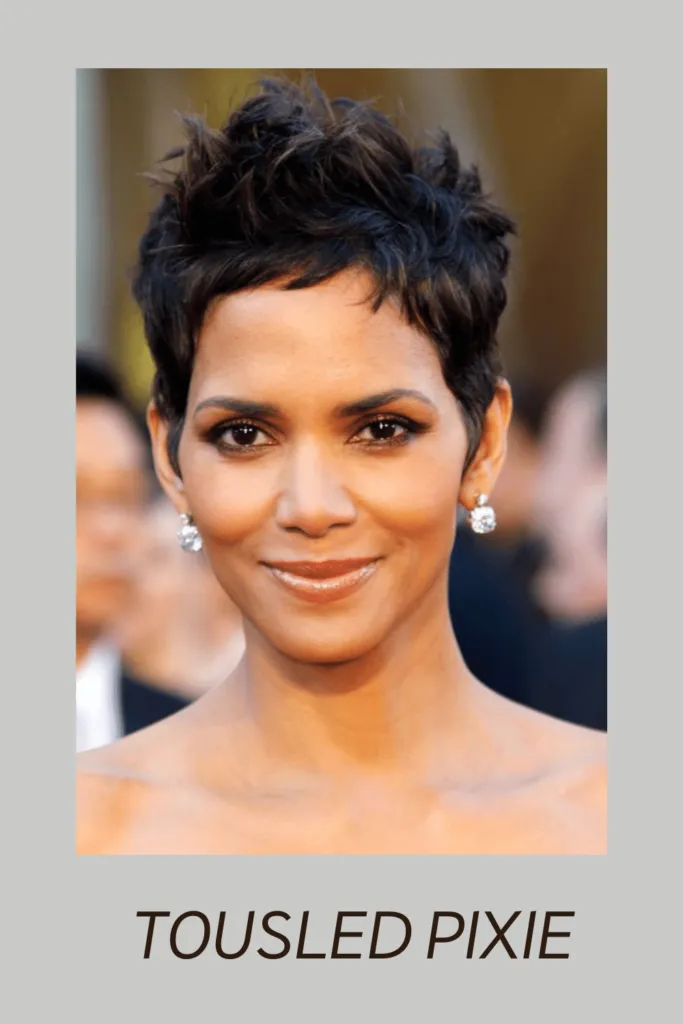 A girl in off shoulder dress and stud earring smiling and showing her Tousled pixie hairstyle A girl in off shoulder dress and stud earring smiling and showing her Tousled pixie hairstyle - braided hairstyles