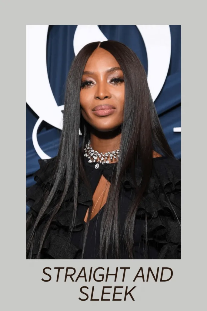 A girl in black dress with white necklace showing her Straight and sleek long hair hairstyle A girl in black dress with white necklace showing her Straight and sleek long hair hairstyle - short hair