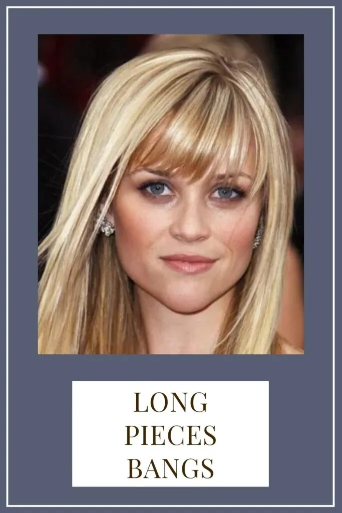 A girl in ash blonde hair showing her Long pieces bangs hairstyle A girl in ash blonde hair showing her Long pieces bangs hairstyle - ponytail hairstyles