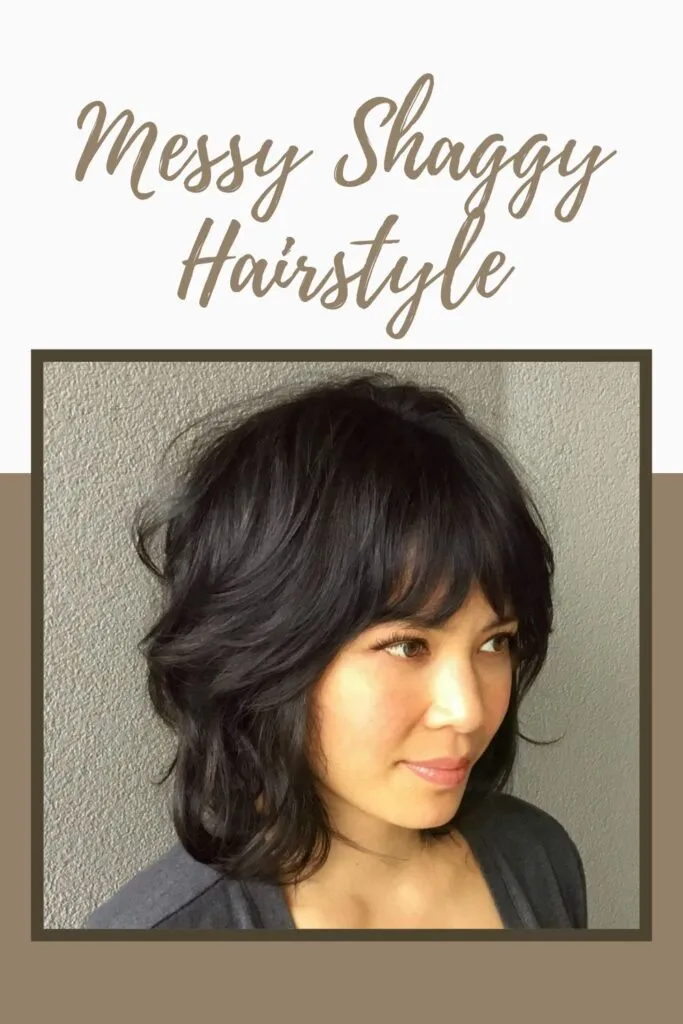 A girl in grey round neck top showing her Messy Shaggy Hairstyle A girl in grey round neck top showing her Messy Shaggy Hairstyle - hairstyle for girls 2022