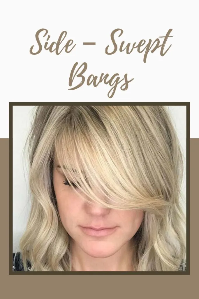 A girl is showing her side-swept bangs A girl is showing her side-swept bangs - hairstyles for short hair