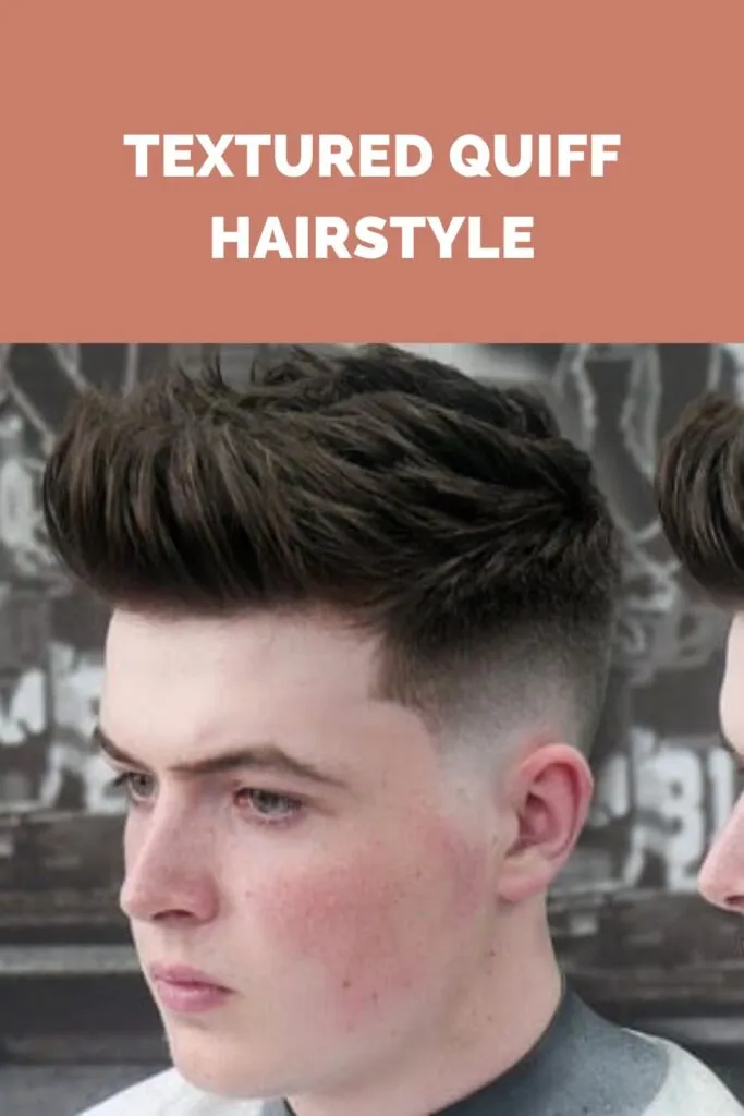 A boy posing for camera and showing his textured quiff hairstyle A boy posing for camera and showing his textured quiff hairstyle - men's hairstyles