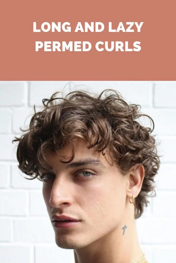 A man showing the side view of his Long and Lazy Permed Curls hairstyle A man showing the side view of his Long and Lazy Permed Curls hairstyle - hairstyles for men 2022