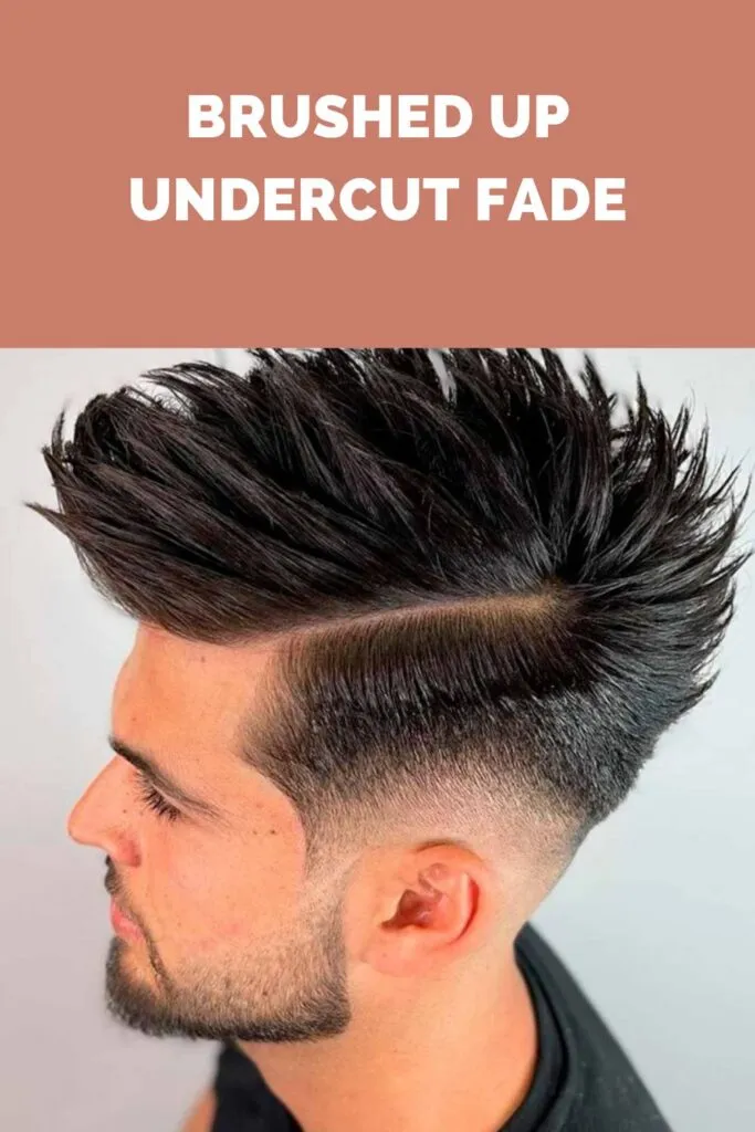 A man in black t-shirt showing his Brushed Up Undercut Fade hairstyle A man in black t-shirt showing his Brushed Up Undercut Fade hairstyle - hairstyles for men 2022