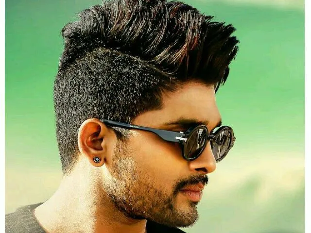 Allu Arjun in grey round neck t-shirt and goggles - hair cutting Allu Arjun