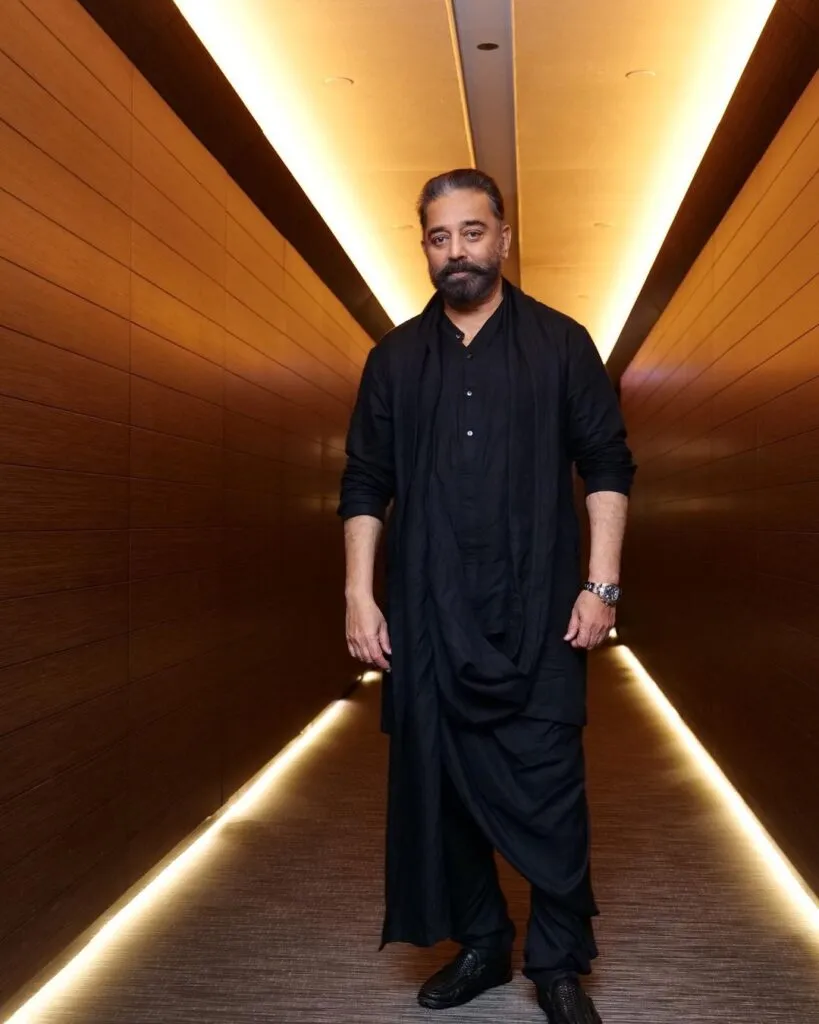 Kamal Haasan in all black outfit Kamal Haasan in all black outfit - indian celebrities with diabetes type 1