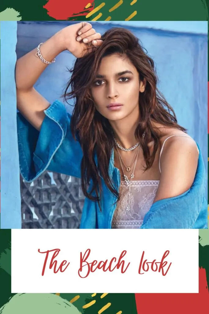 A girl in white inner with blue shirt posing for camera and showing her beach look haircut A girl in white inner with blue shirt posing for camera and showing her beach look haircut - front hair cutting names