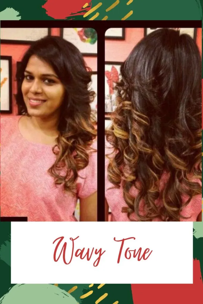 A girl in pink round neck top showing her wavy tone hairstyle A girl in pink round neck top showing her wavy tone hairstyle - Indian women haircut