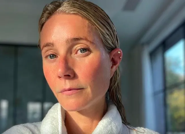 without makeup Gwyneth Paltrow in white bath rob without makeup Gwyneth Paltrow in white bath rob - hollywood actress without makeup photos