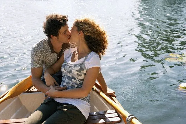 Couple kissing on the boat Couple kissing on the boat - places to make out