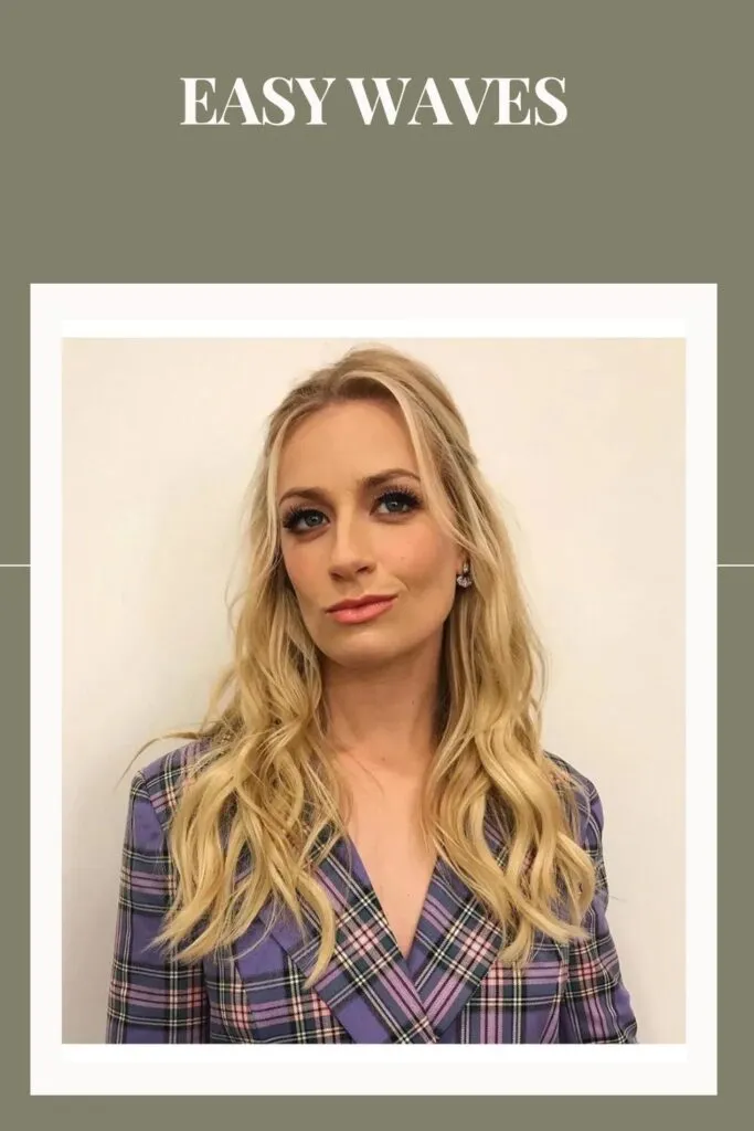 Woman in blue check shirt with Easy Waves hairstyle Woman in blue check shirt with Easy Waves hairstyle - hairstyles for women long hair