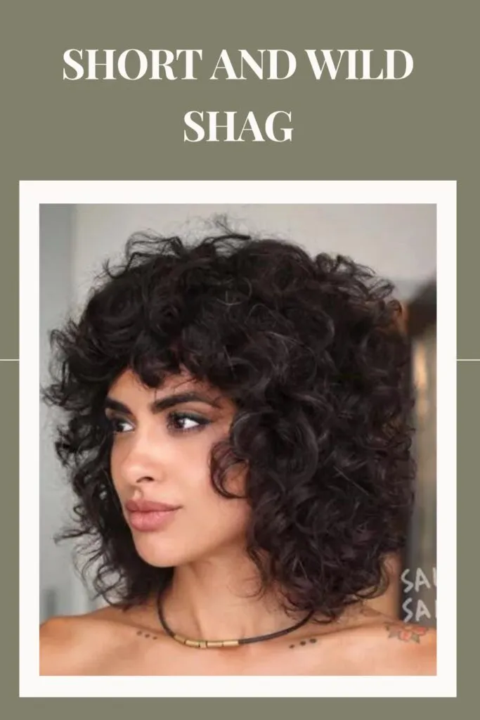 Woman in off shoulder dress with Short and Wild Shag hairstyle Woman in off shoulder dress with Short and Wild Shag hairstyle - hairstyles for women with thin hair