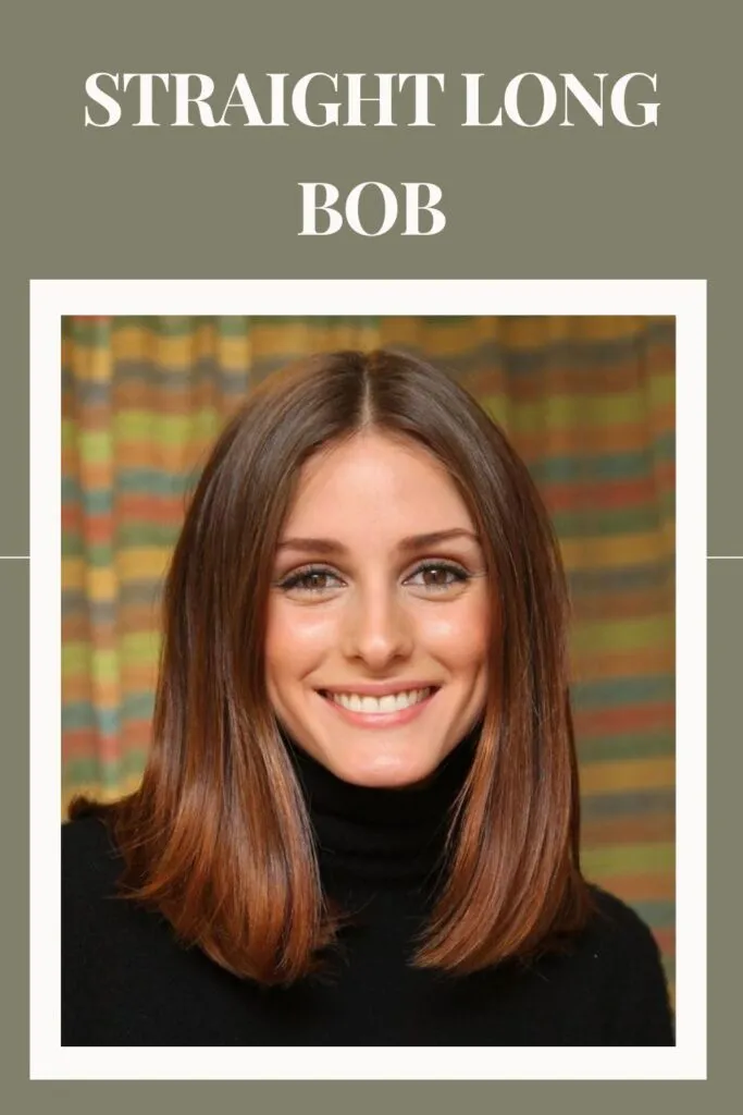 A smiling woman in black high neck top and Straight Long Bob hairstyle A smiling woman in black high neck top and Straight Long Bob hairstyle - bob haircuts for women