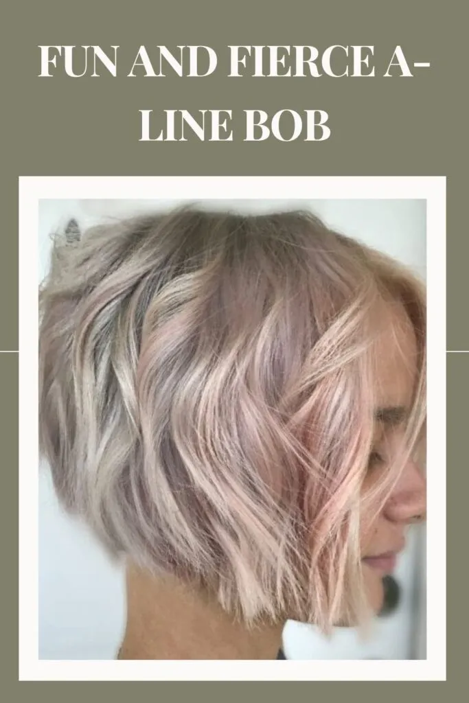 Woman showing the side view of her Fun and Fierce A-Line Bob hairstyle Woman showing the side view of her Fun and Fierce A-Line Bob hairstyle - A line bob 2022