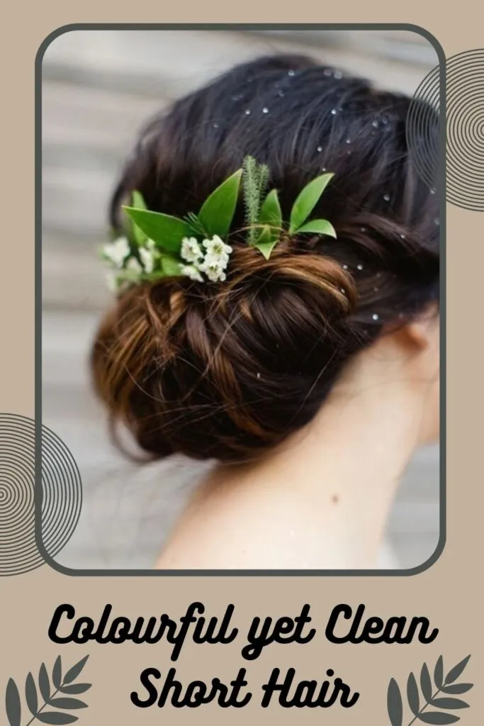Woman showing the back view of her Colourful yet clean for your short hair Woman showing the back view of her Colourful yet clean for your short hair - best hairstyles for Indian hair