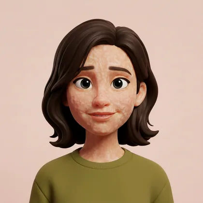 Stylised illustration of the skin concern, before